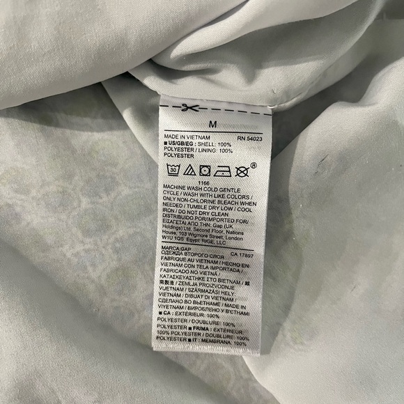 The GAP Sleeveless Blue Green White Patterned Tie Waist Shirt Dress Sz Medium - Picture 10 of 11